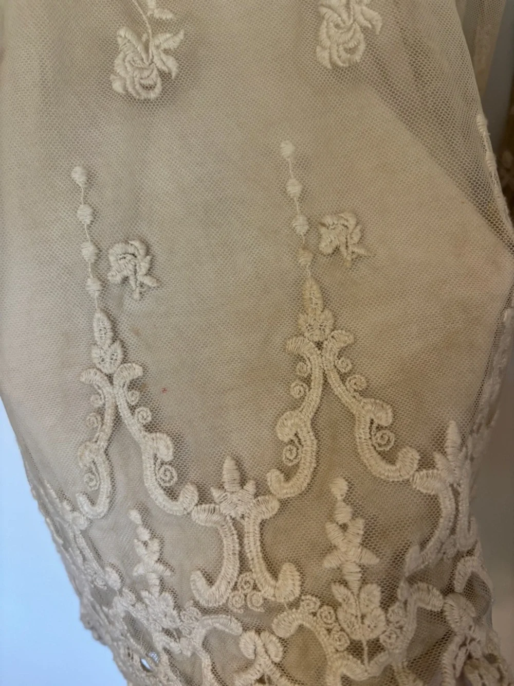 Italian Floral Lace Mini Dress Fits like Small Fairy Cottagecore Festival Silk - Picture 4 of 10